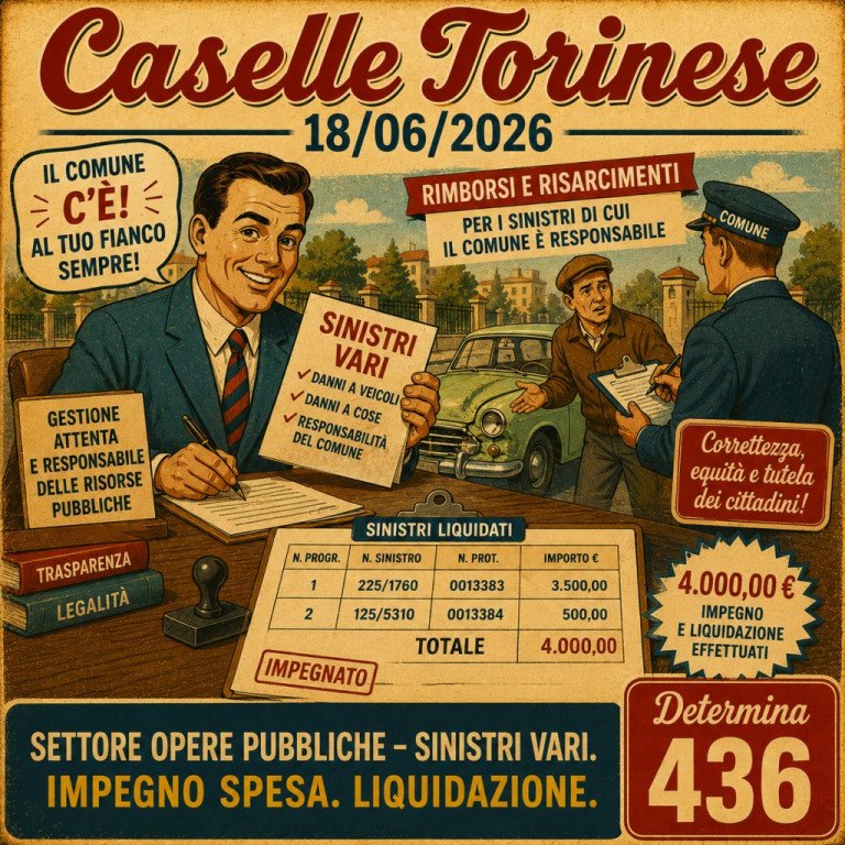 SETTORE OPERE PUBBLICHE – SINISTRI VARI. IMPEGNO SPESA. LIQUIDAZIONE.