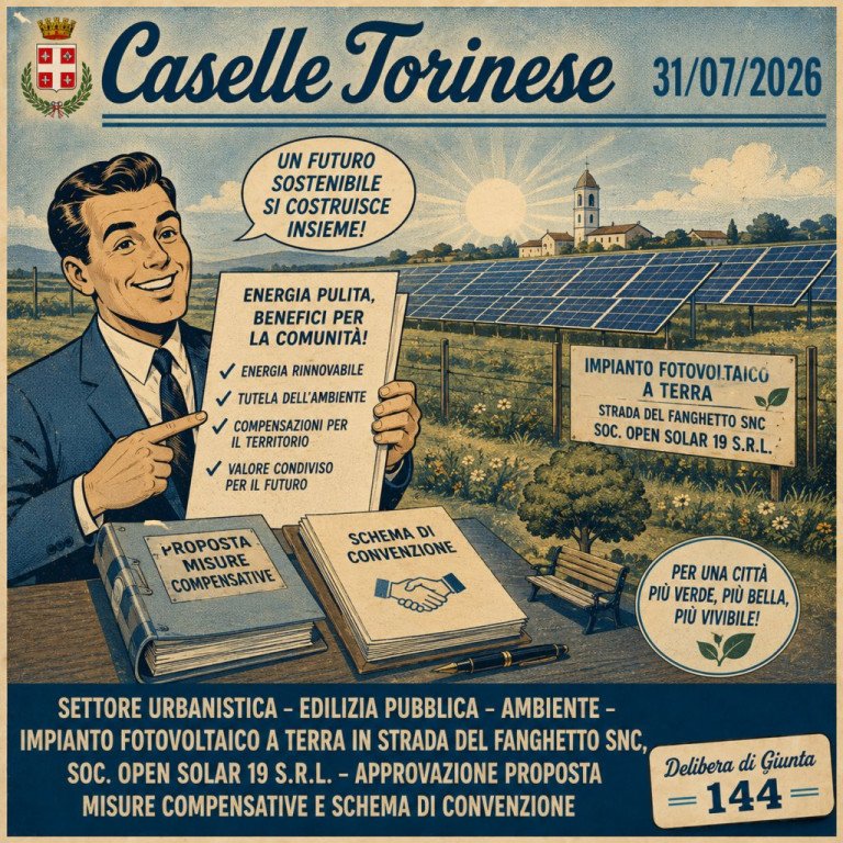 SETTORE URBANISTICA – EDILIZIA PUBBLICA – AMBIENTE – IMPIANTO FOTOVOLTAICO A TERRA IN STRADA DEL FANGHETTO SNC, SOC. OPEN SOLAR 19 S.R.L. – APPROVAZIONE PROPOSTA MISURE COMPENSATIVE E SCHEMA DI CONVENZIONE