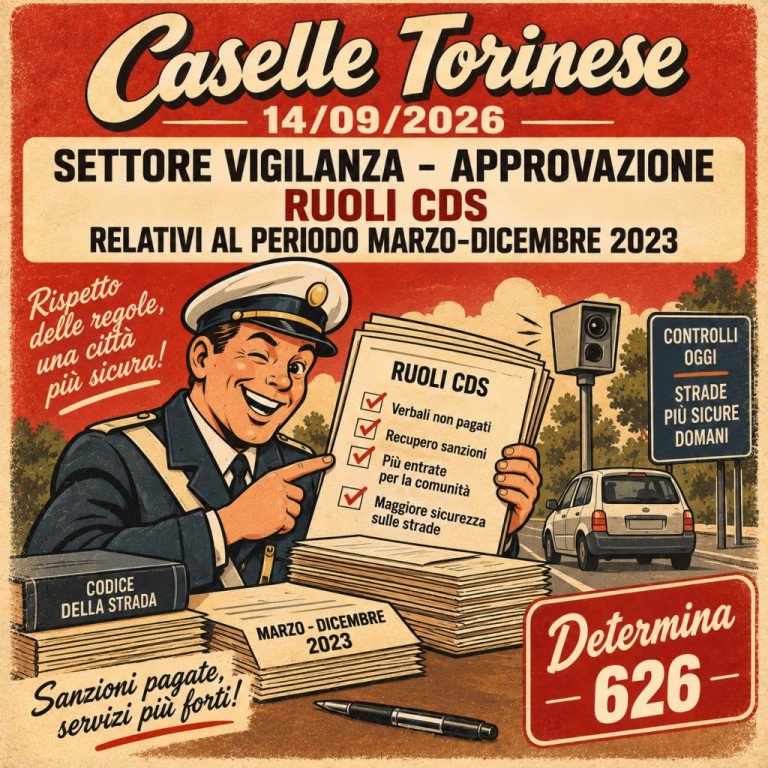 SETTORE VIGILANZA - APPROVAZIONE RUOLI CDS RELATIVI AL PERIODO MARZO-DICEMBRE 2023