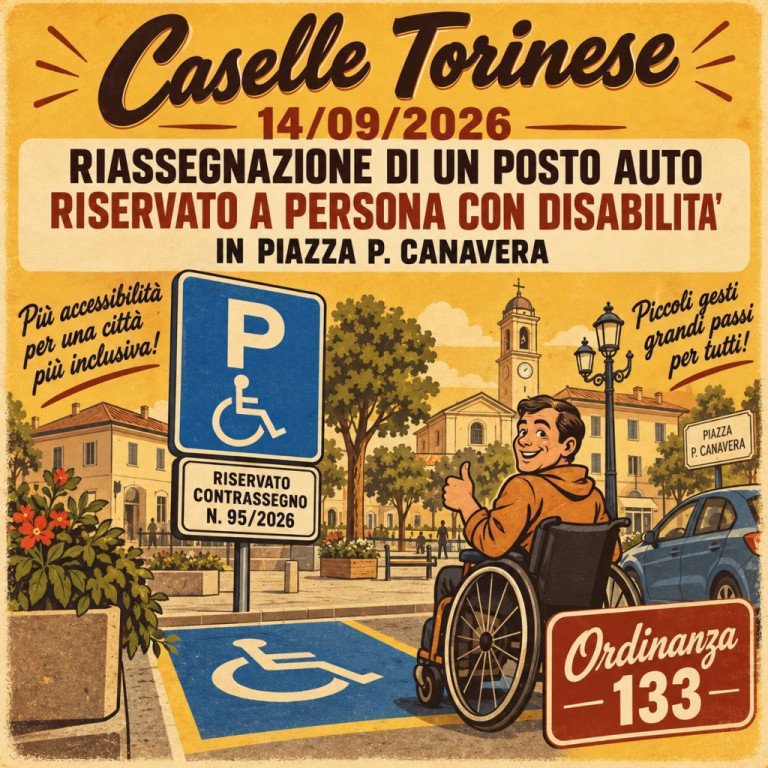 RIASSEGNAZIONE DI UN POSTO AUTO RISREVATO A PERSONA CON DISABILITA' IN PIAZZA P. CANAVERA