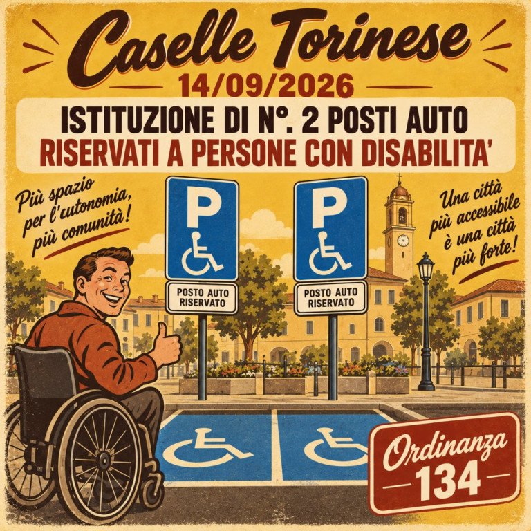 ISTITUZIONE DI N°. 2 POSTI AUTO RISERVATI A PERSONE CON DISABILITA'