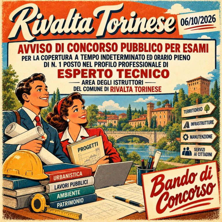 AVVISO DI CONCORSO PUBBLICO PER ESAMI PER LA COPERTURA A TEMPO INDETERMINATO ED ORARIO PIENO DI N. 1 POSTO NEL PROFILO PROFESSIONALE DI ESPERTO TECNICO - AREA DEGLI ISTRUTTORI - PRESSO IL...