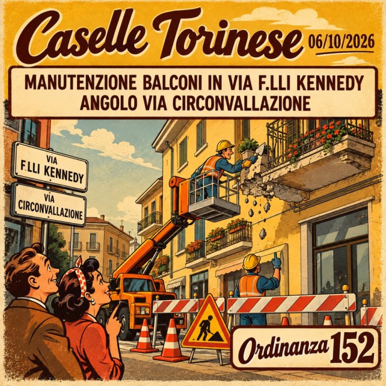MANUTENZIONE BALCONI IN VIA F.LLI KENNEDY ANGOLO VIA CIRCONVALLAZIONE